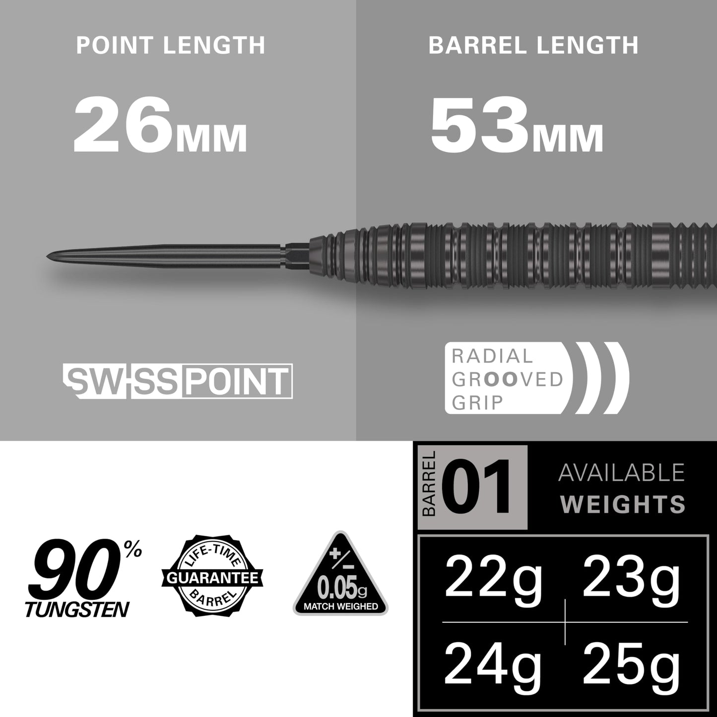 Target Darts Bolide Void 90% Tungsten Dart Set, Steel Tip Swiss Point Darts | 21G/22G/23G/24G/25G/25G | Professional Darts Sets, Black Darts, Swiss Point Tool Included