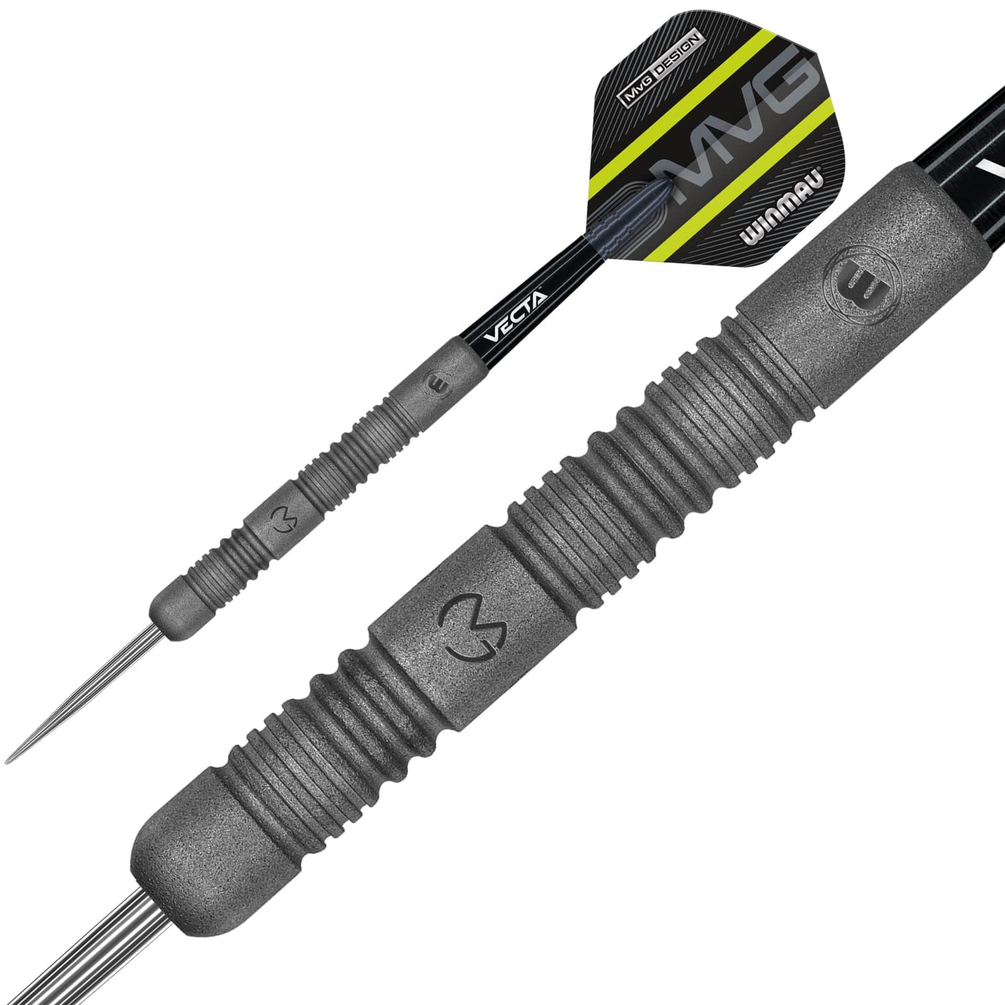 WINMAU Darts Set - Michael Van Gerwen MvG Exact Steeltip Darts - Includes Darts Flights & Stems, Available in 21.5g, 23g, 24g & 25g, Professional 90% Tungsten Darts Set