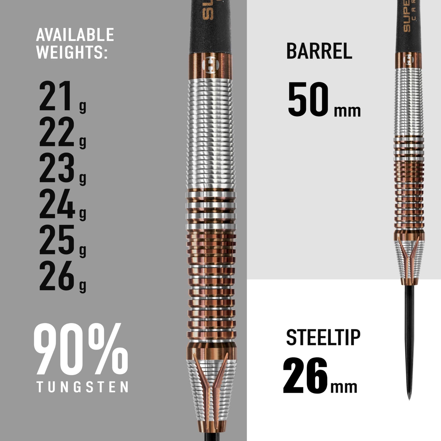 Harrows Toro 90% Tungsten Steel Tip Darts