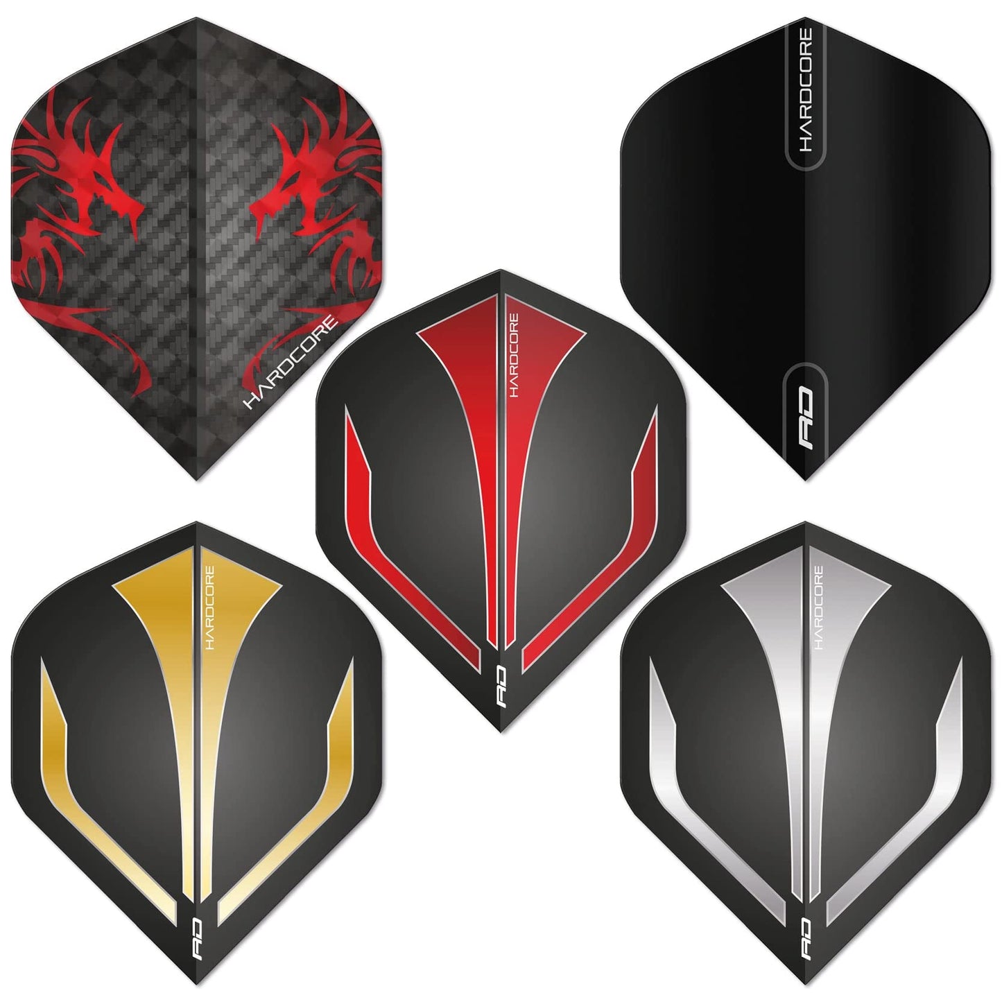 RED DRAGON Hardcore Selection Pack Extra Thick Standard Dart Flights