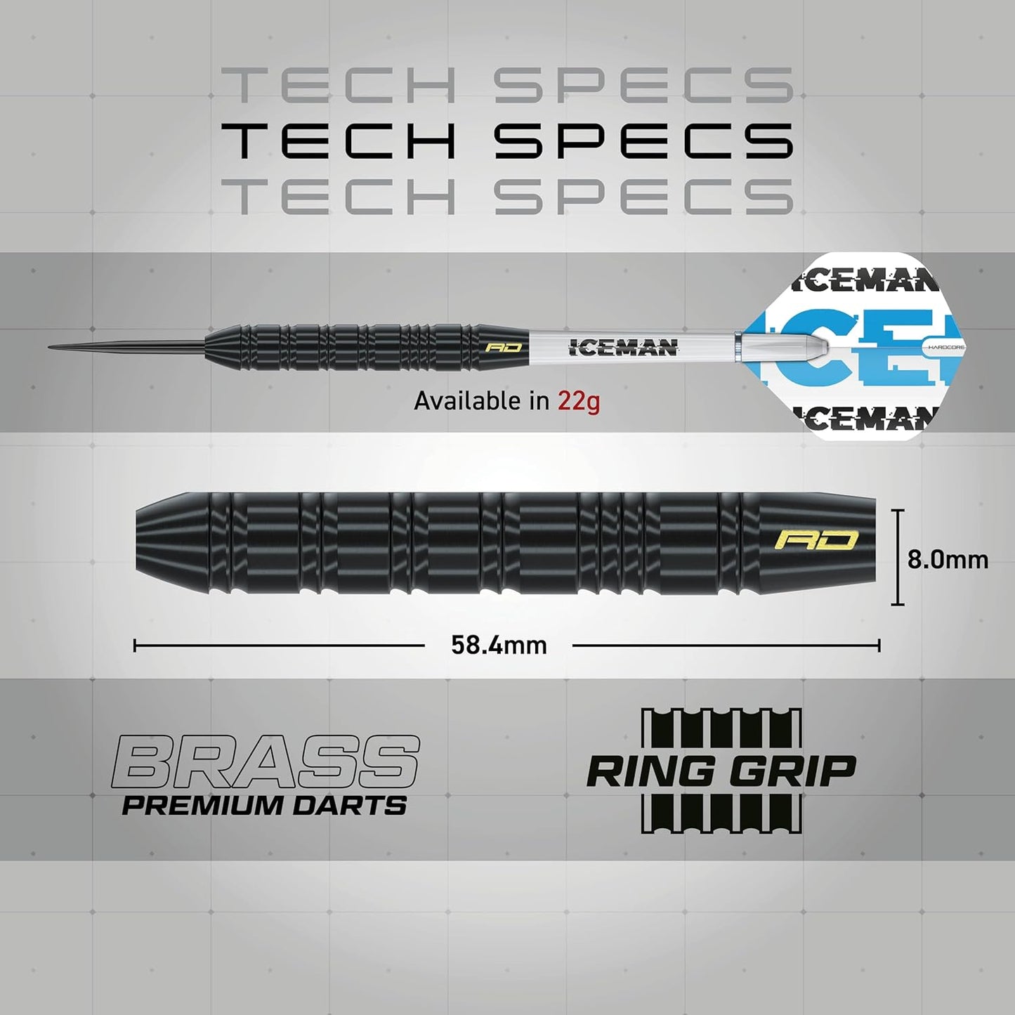 RED DRAGON Gerwyn Price Iceman Ultimate 50 Piece Darts Set with Darts and Accessories