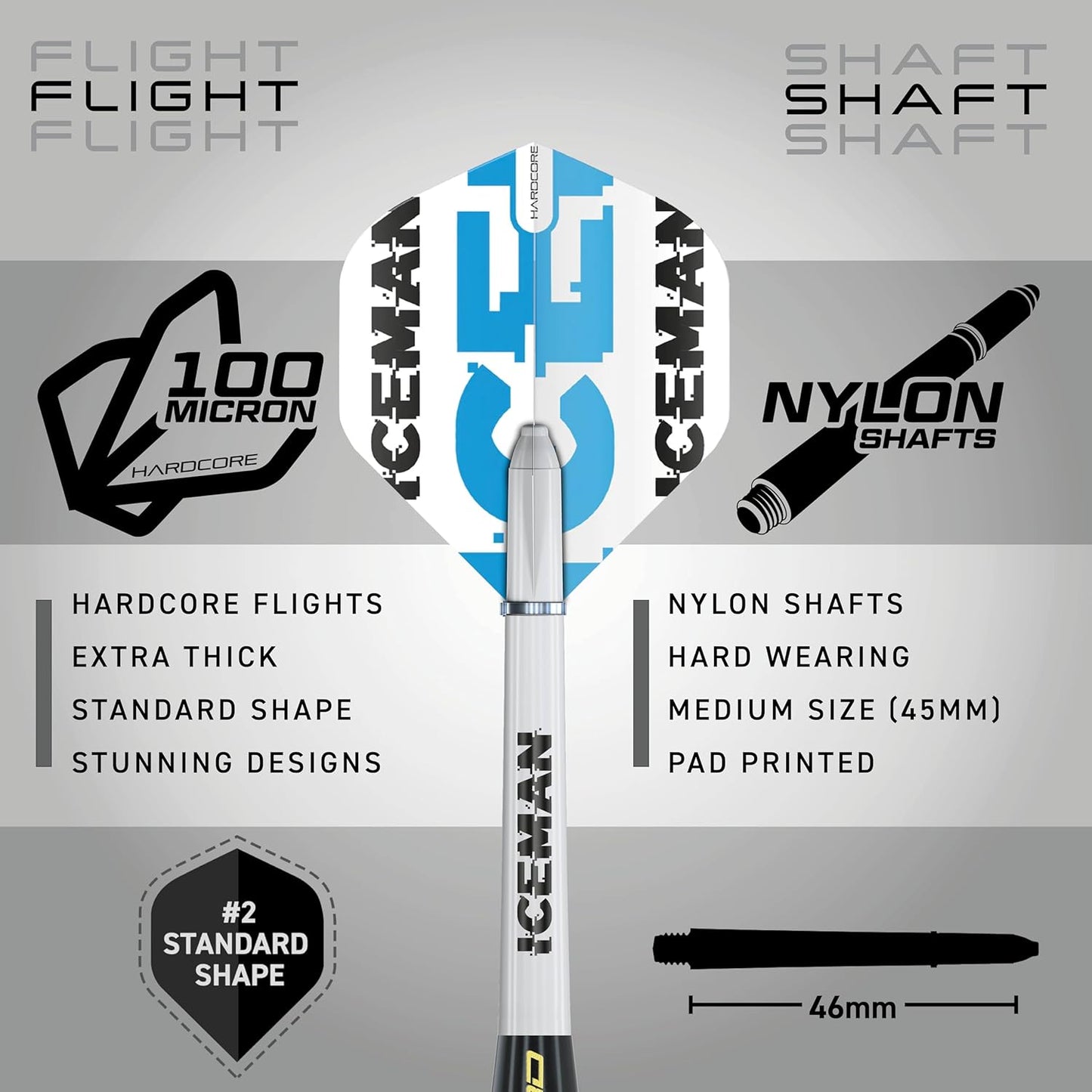 RED DRAGON Gerwyn Price Iceman Ultimate 50 Piece Darts Set with Darts and Accessories