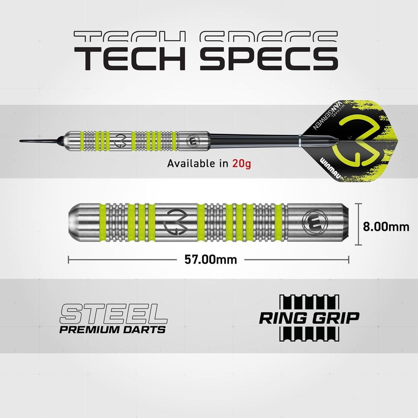 WINMAU Michael van Gerwen MvG Softip Gift Set - 50 Piece Darts Set with 4 sets of Shafts, 4 sets of Flights plus Accessories