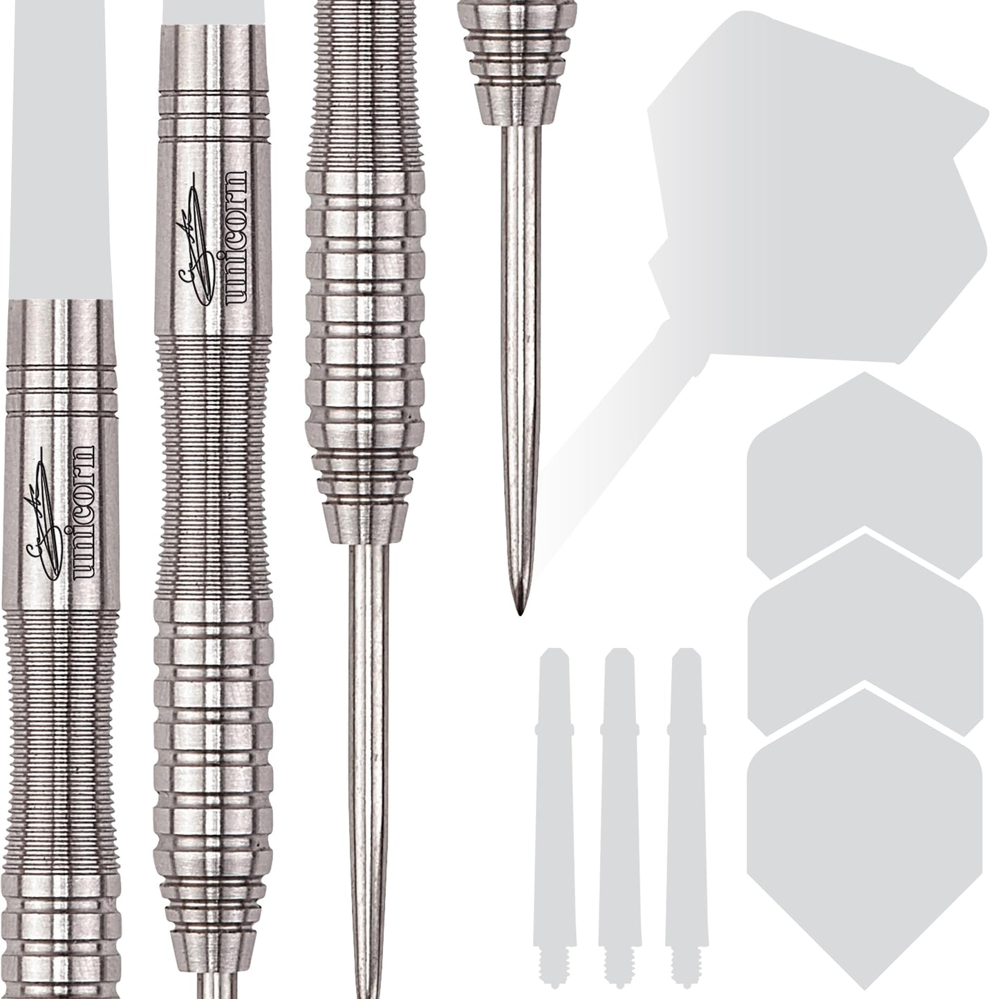 UNICORN Steel Tip Darts Barrels Only | Gary 'The Flying Scotsman' Anderson Purist Player Development Lab Phase 1, 2 & 4 | 90% Natural Tungsten Barrels | 21g, 22g, 23g, 24g, 25g, 26g or 27g