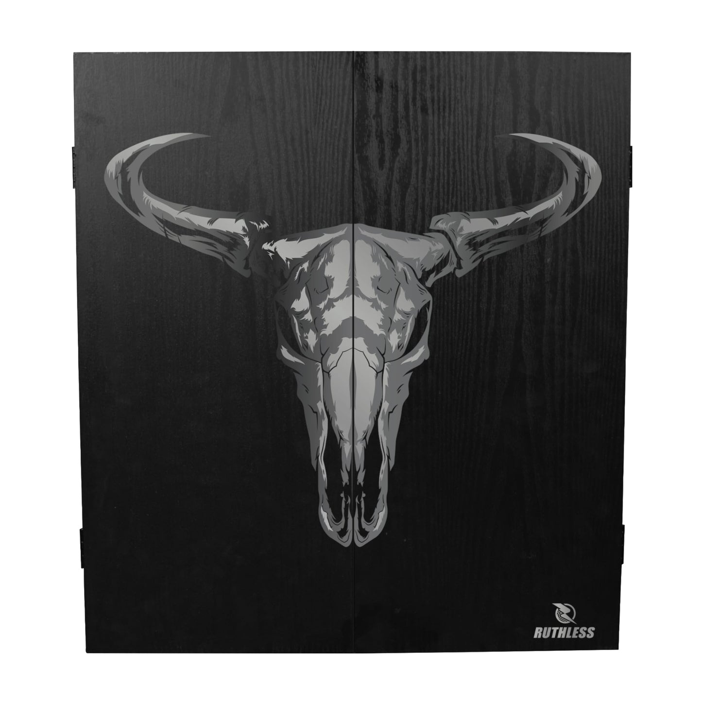 RUTHLESS Dart Board Cabinet | Professional Heavy Duty Square Black Dartboard Storage