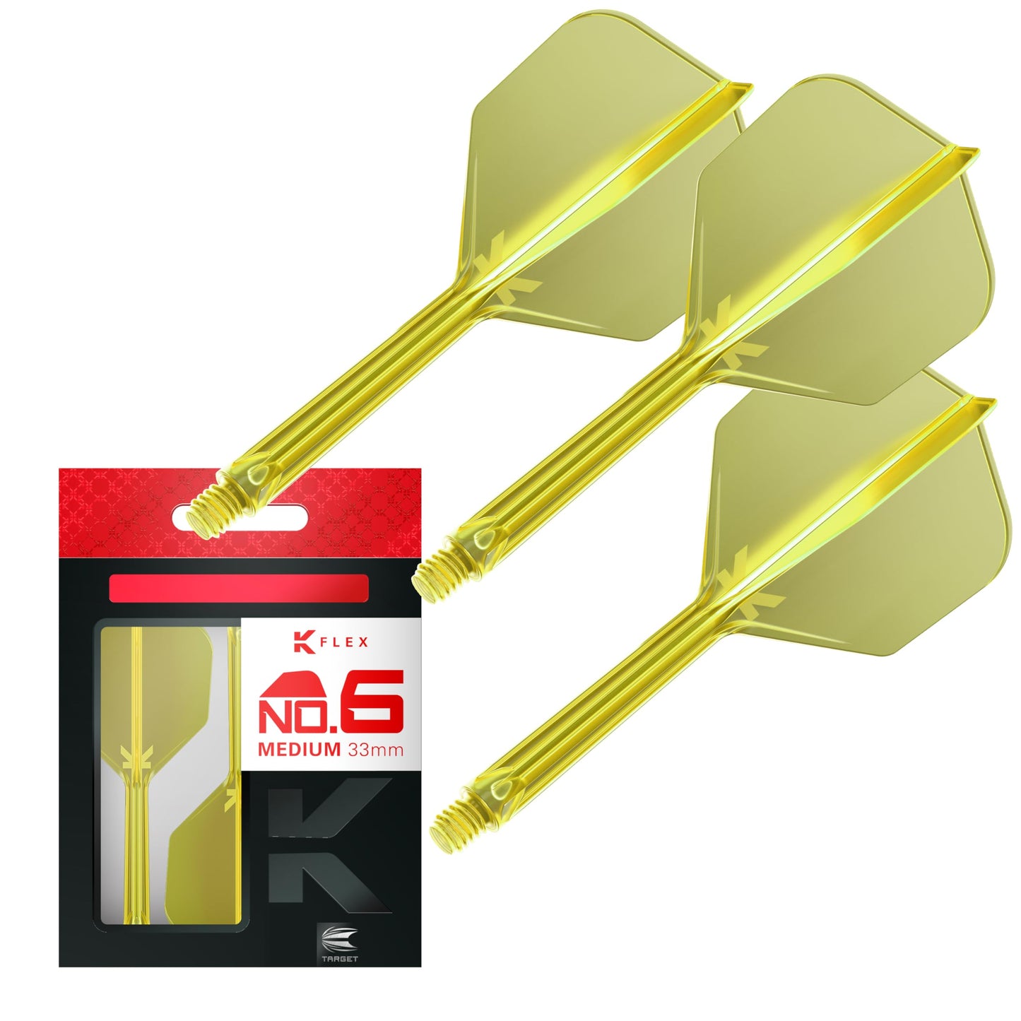 Target Darts K Flex Integrated Dart Flights And Shafts, No.6 | Pack Of 3 K-Flex - No6, Kflex All In One Moulded Dart Flight & Stem Lengths: Short, Intermediate & Medium | Professional Dart Accessories