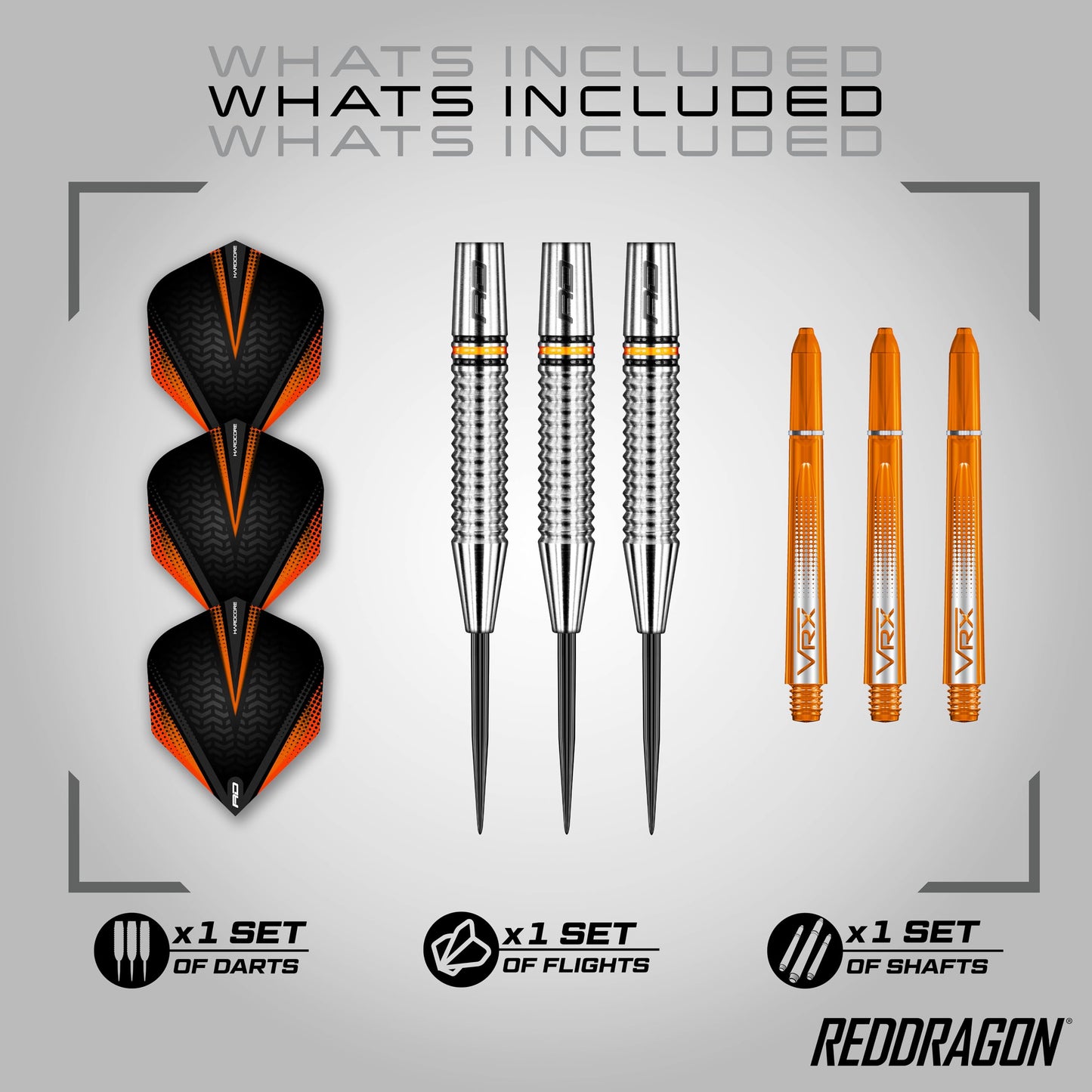RED DRAGON Amberjack Tungsten Darts Set with Darts Flights & Dart Stems (Shafts) – Professional 90% Tungsten Premium Darts Set – Available in 22g, 23g, 24g, 25g, 26g, 27g, 28g, 30g
