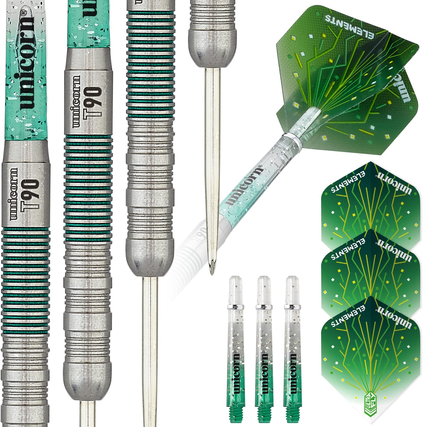 UNICORN Steel Tip Darts Set | Core XL T90 & T95 Series | 90% & 95% Tungsten Barrels with Colour Accents | 20g, 21g, 22g, 23g, 24g or 25g