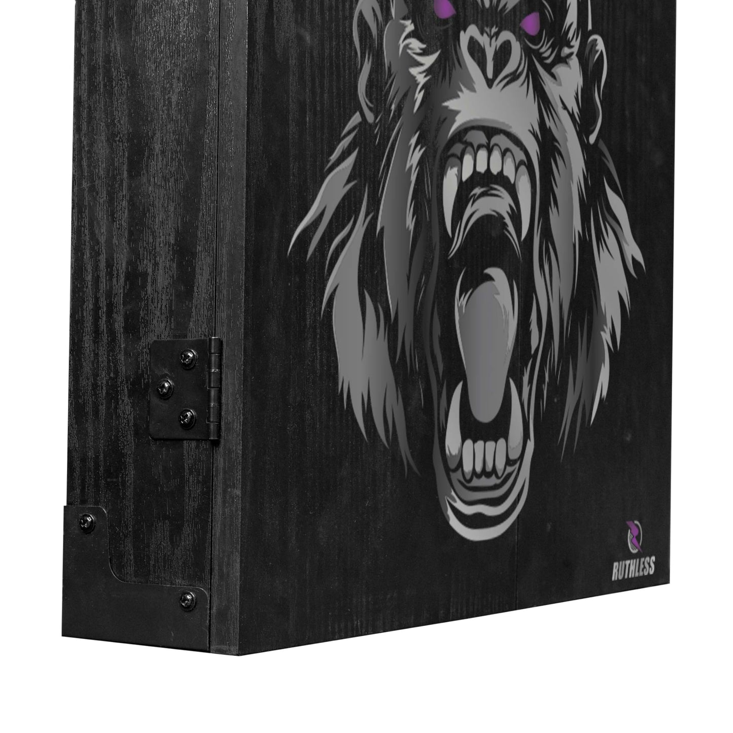RUTHLESS Dart Board Cabinet | Professional Heavy Duty Square Black Dartboard Storage
