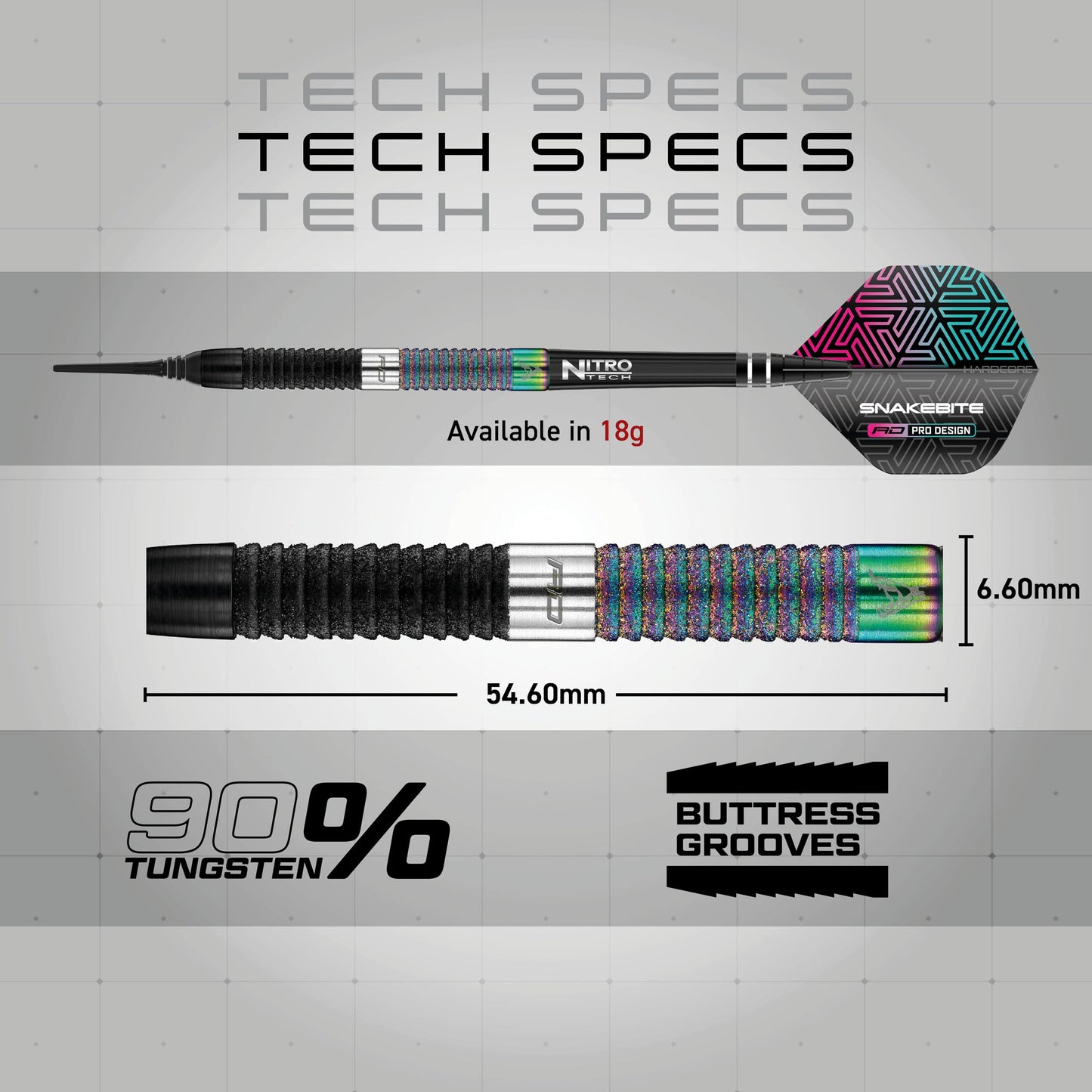 RED DRAGON Peter Wright Snakebite World Champion Diamond Fusion SE Professional Darts Set including Flights and Shafts (Stems)