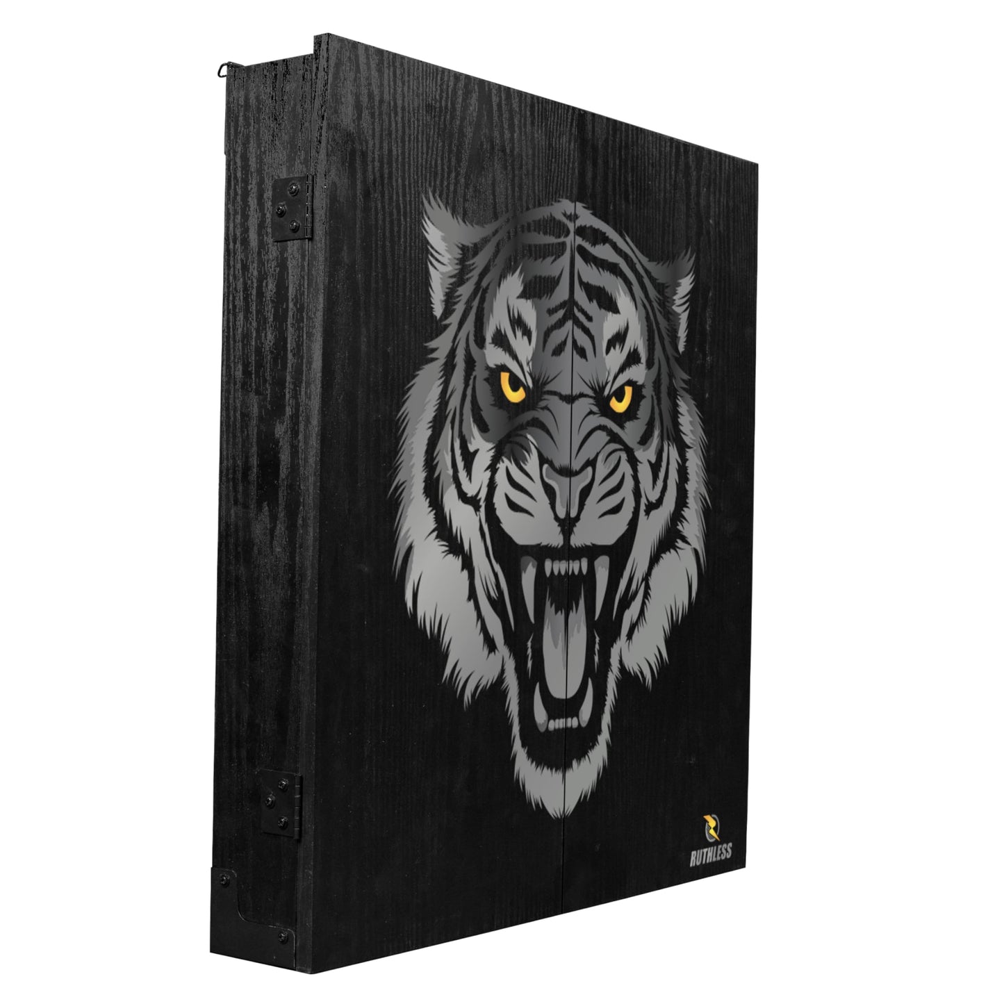 RUTHLESS Dart Board Cabinet | Professional Heavy Duty Square Black Dartboard Storage