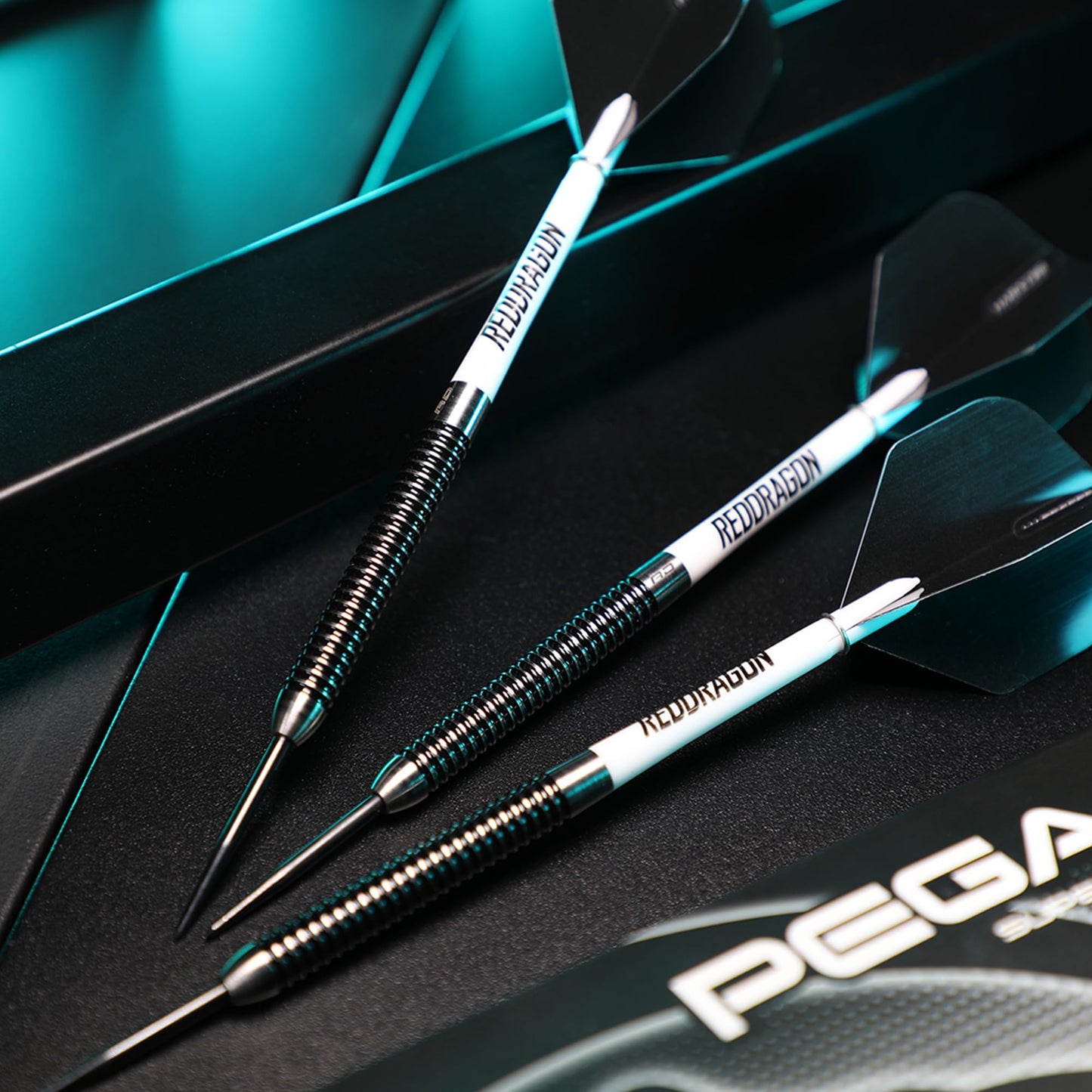 RED DRAGON Pegasus Professional Tungsten Steeltip Darts Set Available in 21, 23, 24, 25, 26, 28, 30 Gram with Flights, Stems (Shafts) and Wallet