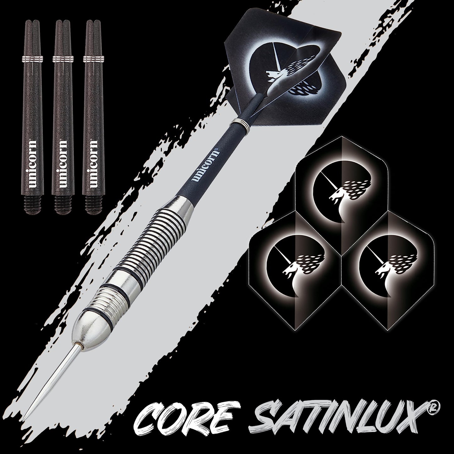 Unicorn Steel Tip Darts Set | Core Plus | Authentic 100% Brass Barrels