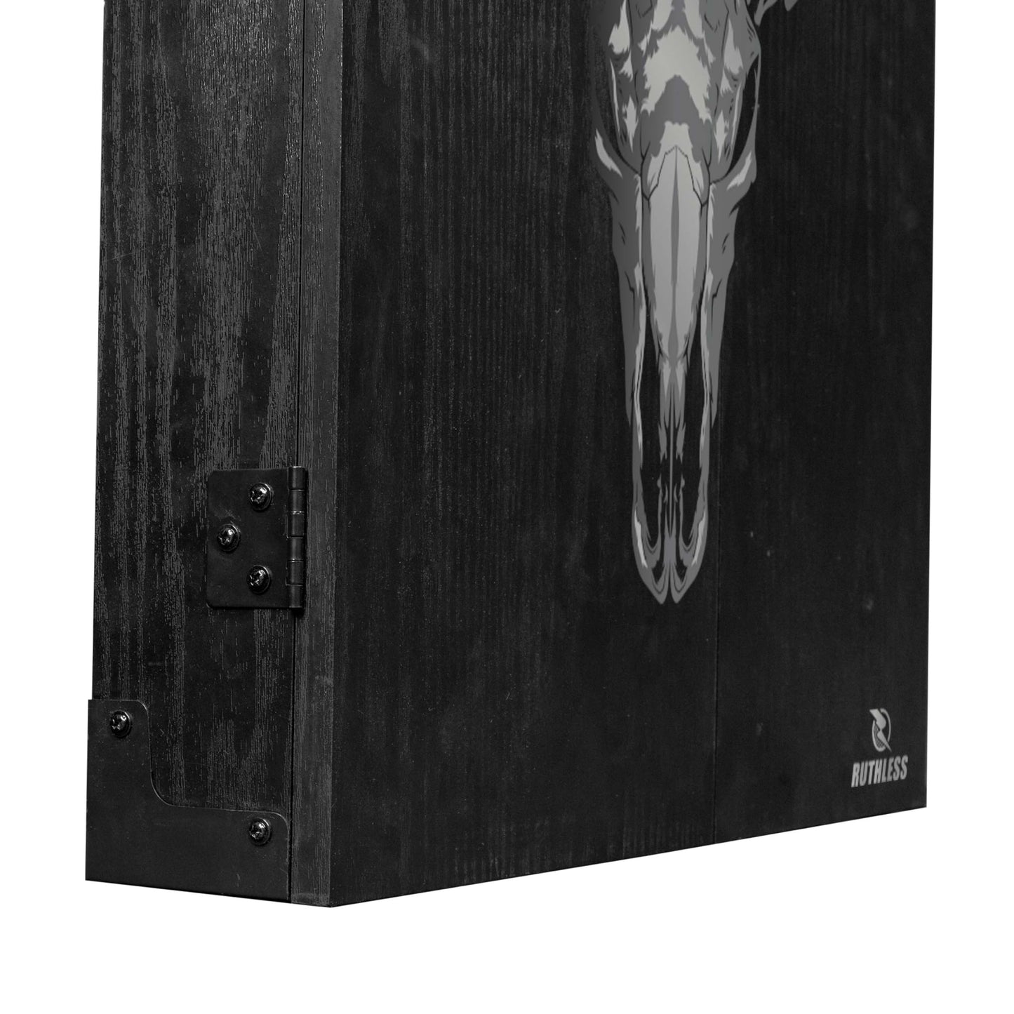 RUTHLESS Dart Board Cabinet | Professional Heavy Duty Square Black Dartboard Storage