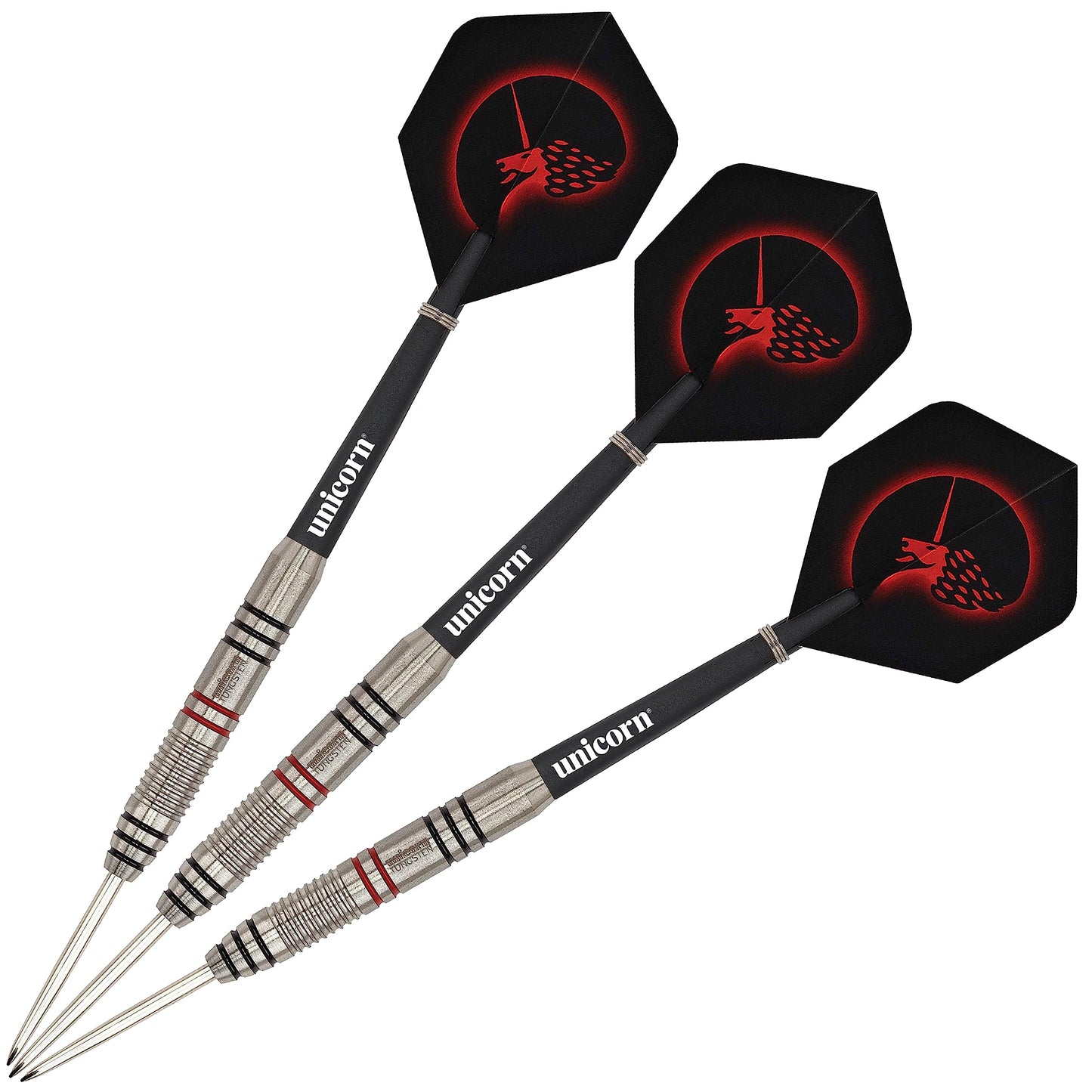 UNICORN Steel Tip Darts Set, Core Plus, Tungsten Barrels, 20g, 21g, 22g, 23g, 24g, 25g, 26g or 27g