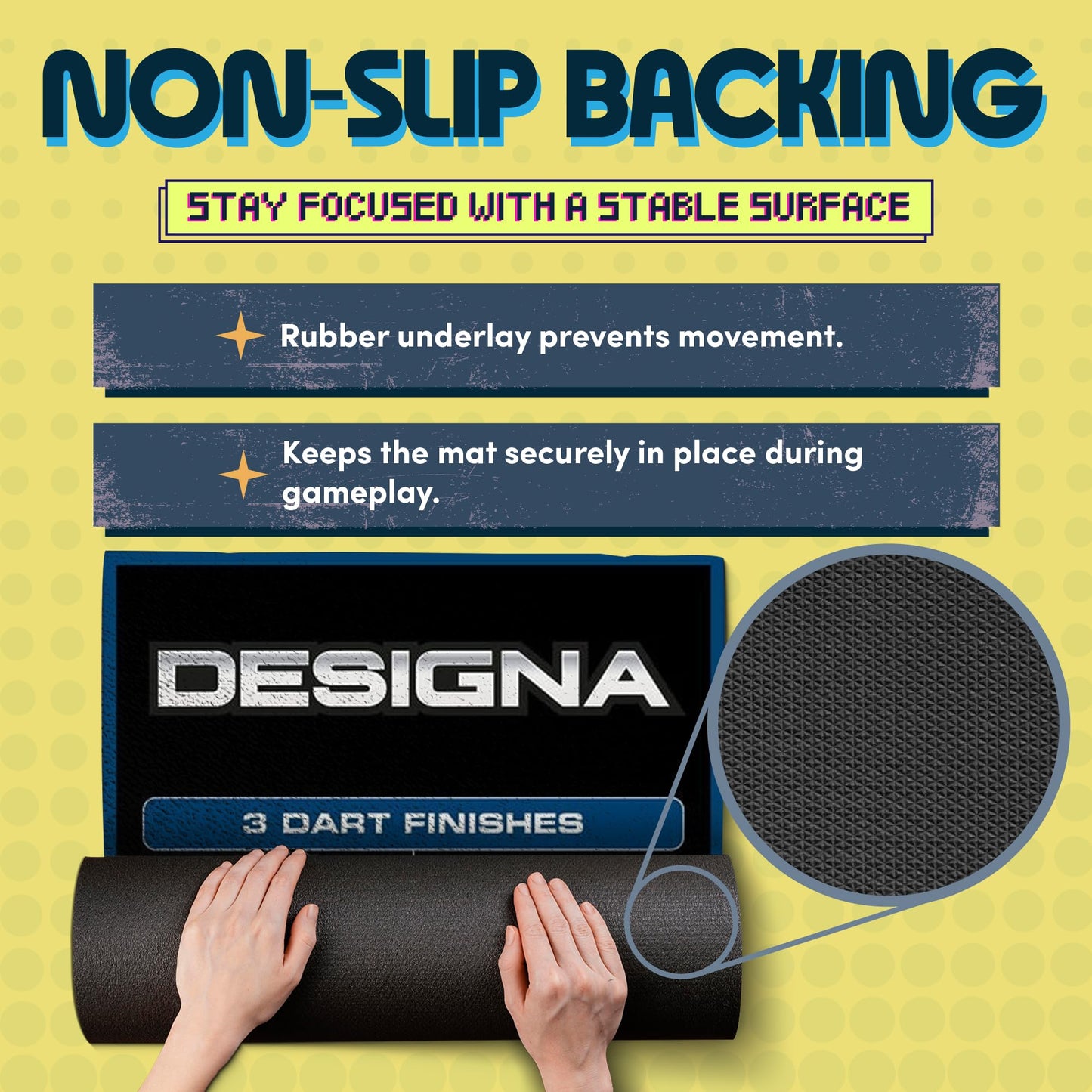 Designa Darts Mat Checkouts Heavy Duty Carpet Non Slip Back Mats Slim or Wide