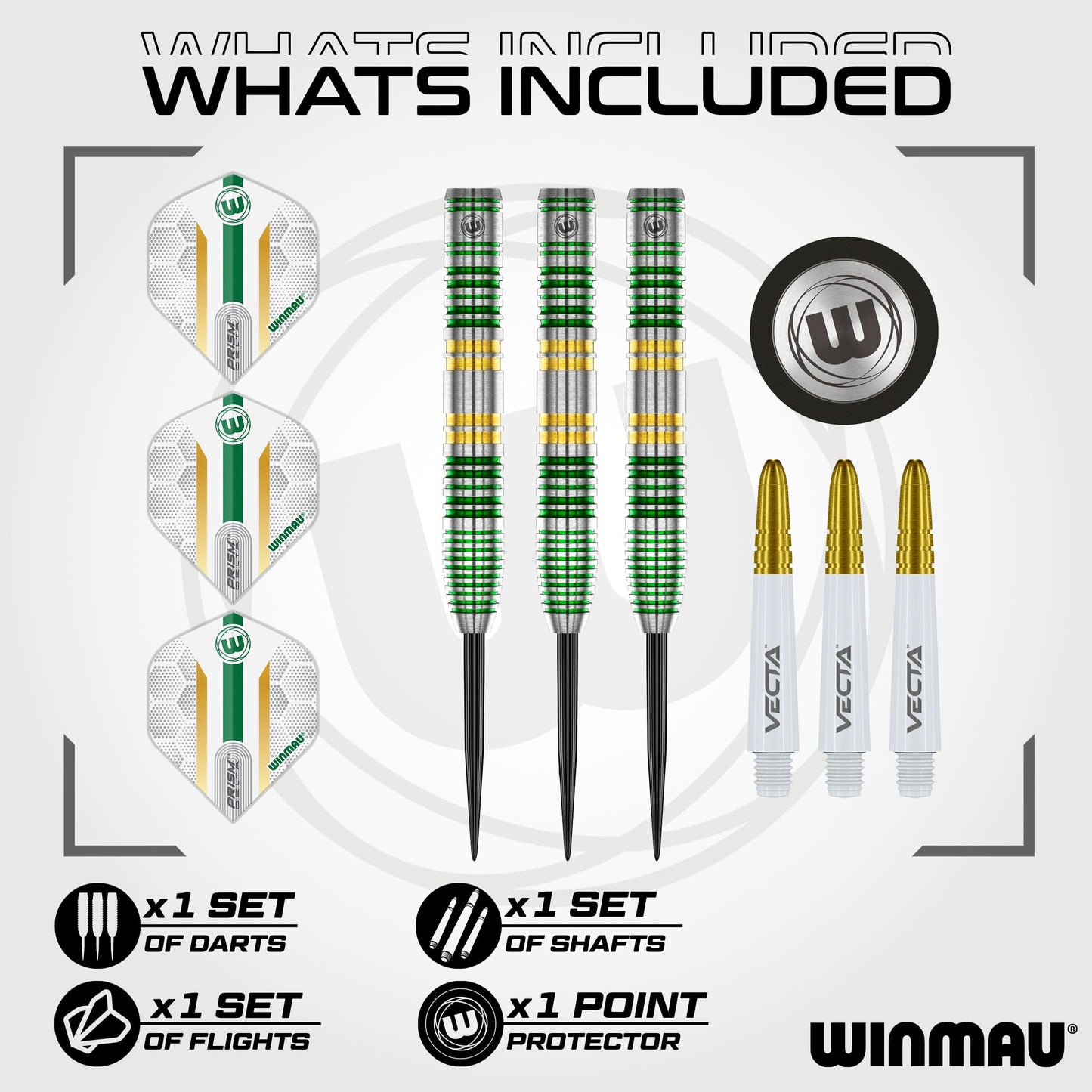 WINMAU Darts Xenon Series 90% Professional Tungsten Darts Set with Dart Flights and Dart Shafts (Stems) - Available weights 18g Soft Tip 23g, 24g and 25g Steel Tip