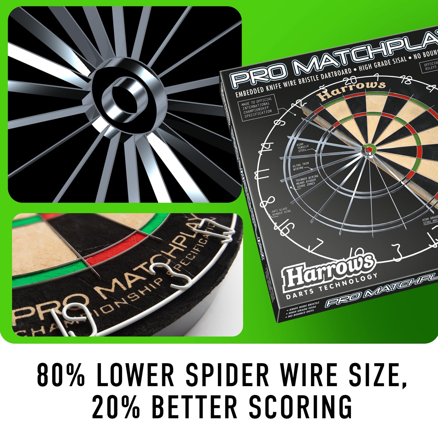 Harrows Dart Boards I Dartboard Official Size I Darts Board with Ultra Thin Knife Wire for Maximum Scoring I Compatible with Dart Board Stand, Dart Board Lighting, Dartboard Cabinet