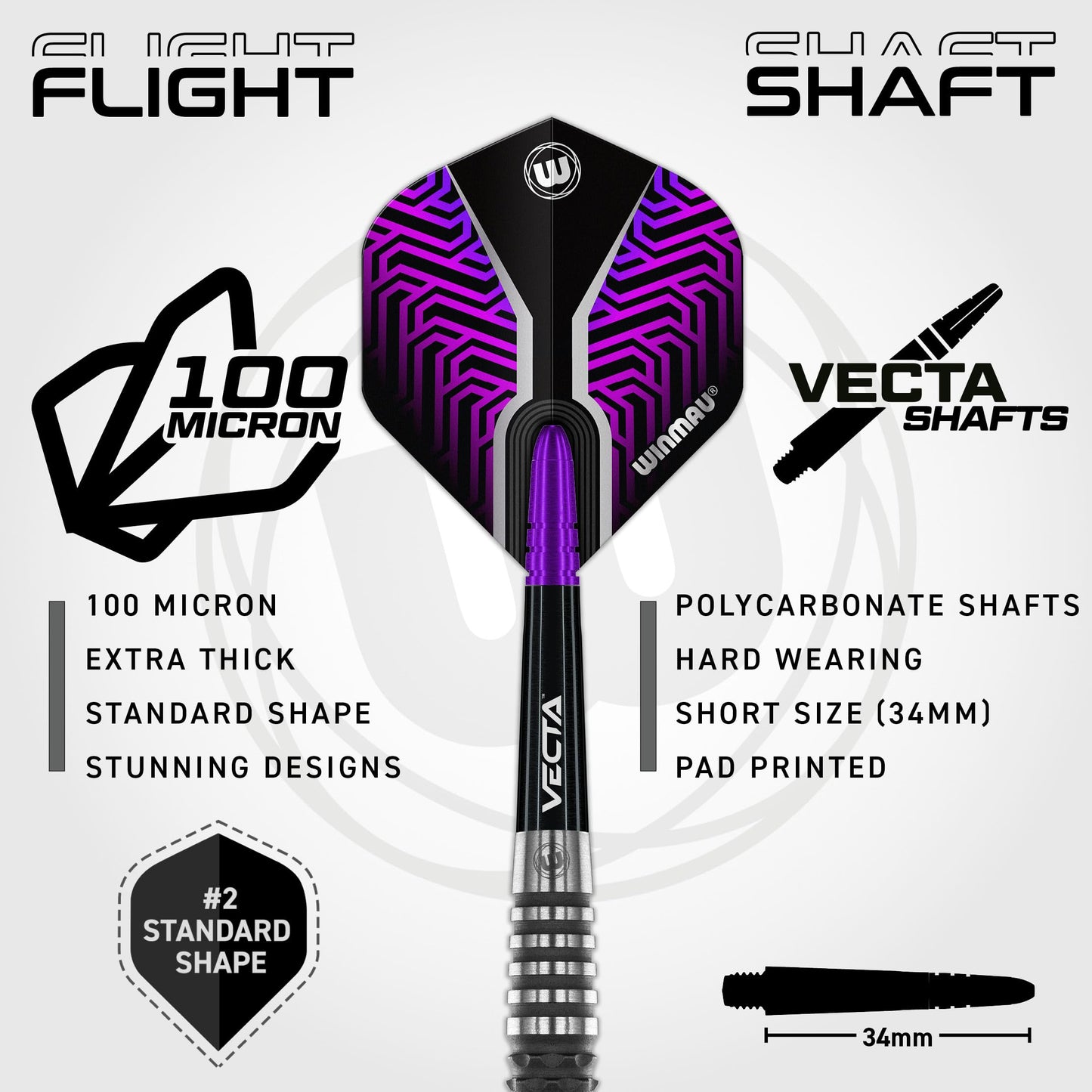 WINMAU Darts Kairos Series 90% Professional Tungsten Steel Tip Darts Set with Dart Flights and Dart Shafts (Stems) - Available in Two Styles - Available weights 21g, 23g 24g and 26g