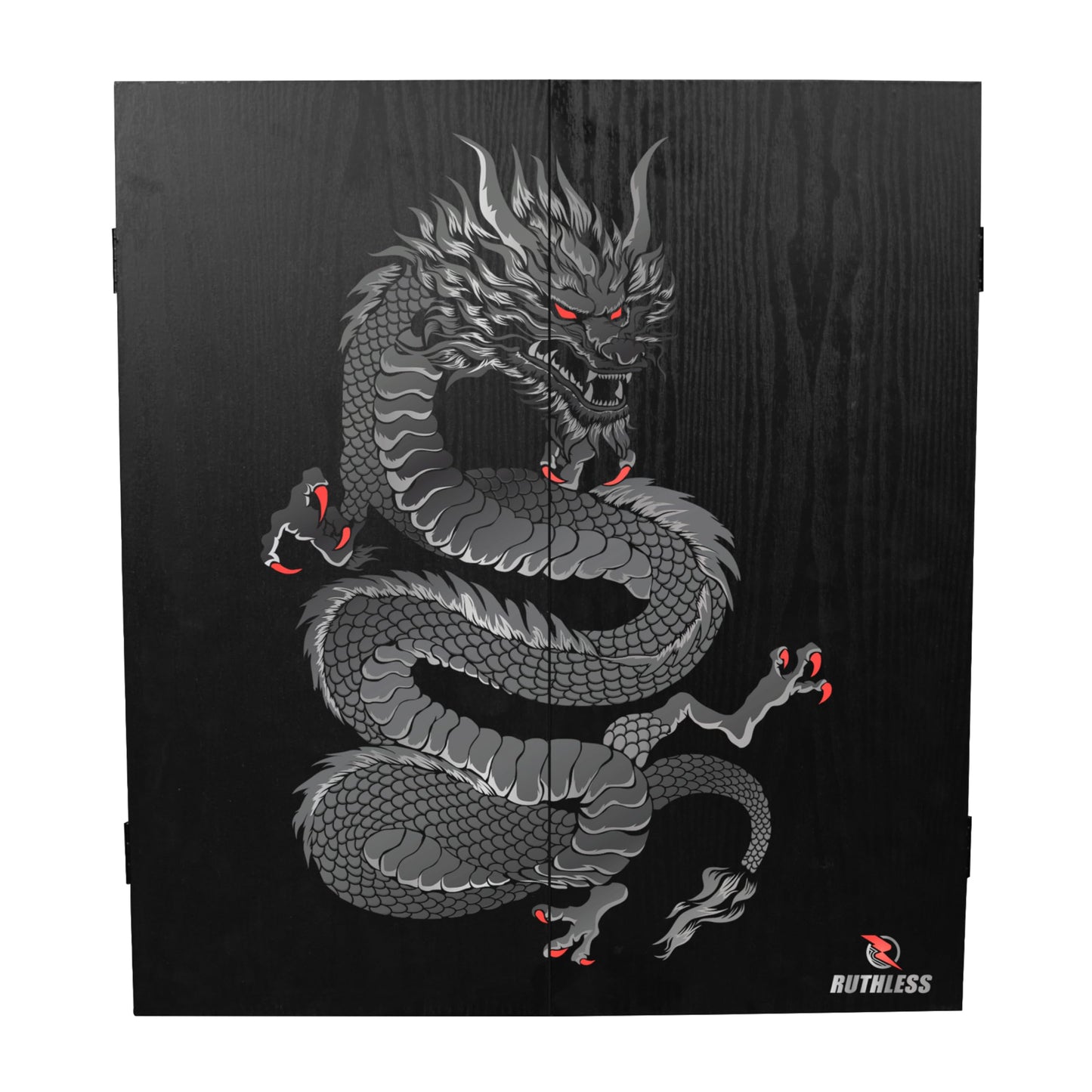 RUTHLESS Dart Board Cabinet | Professional Heavy Duty Square Black Dartboard Storage