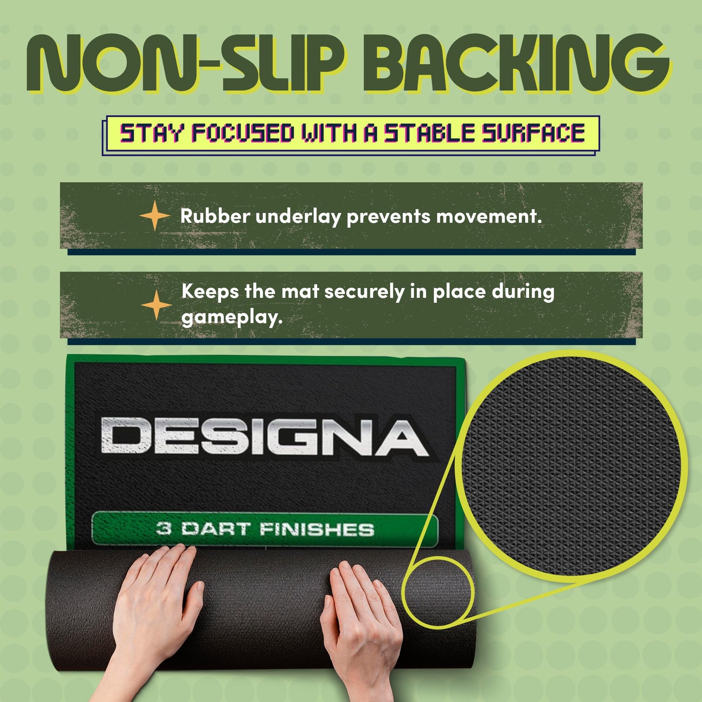 Designa Darts Mat Checkouts Heavy Duty Carpet Non Slip Back Mats Slim or Wide