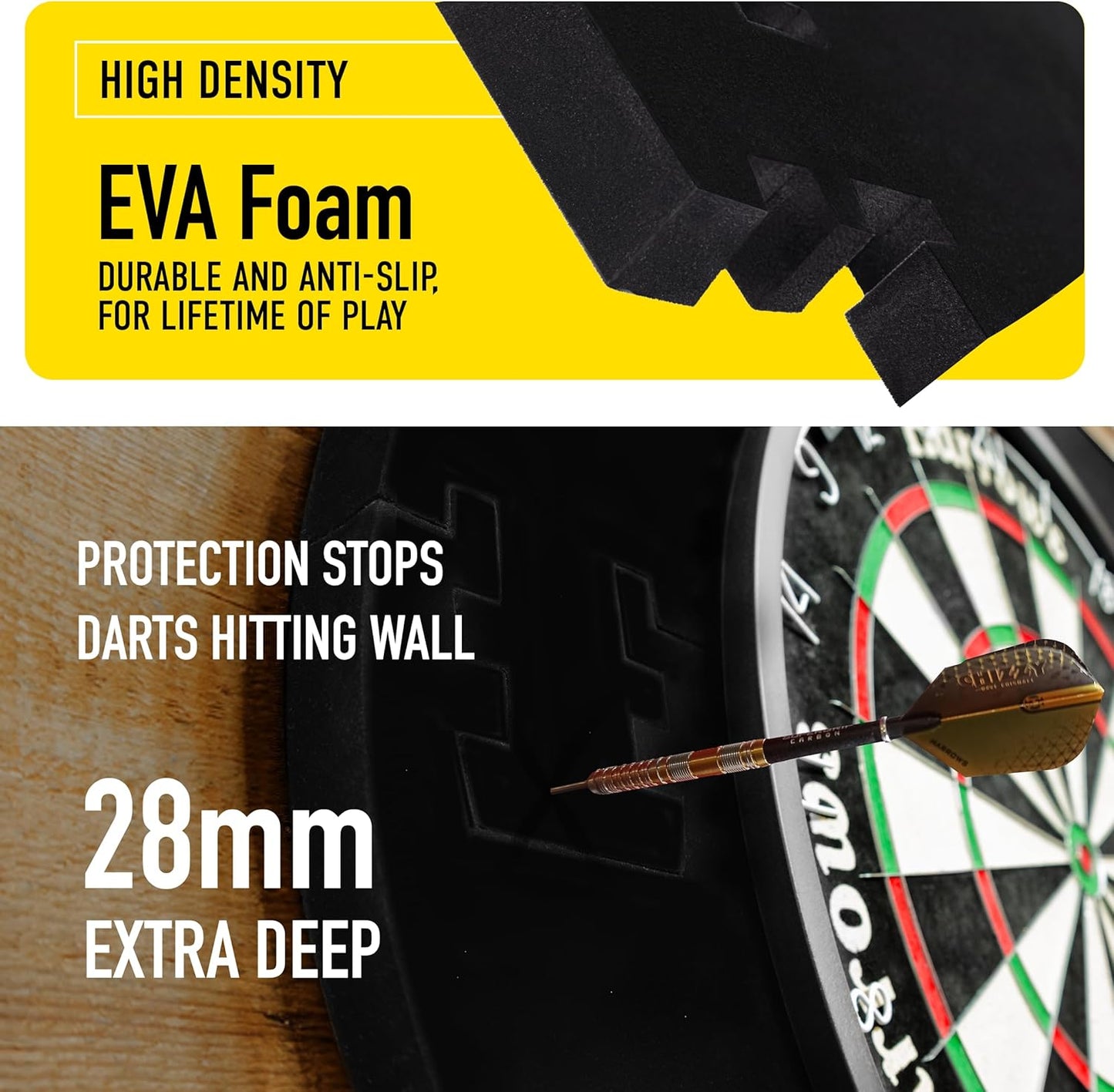 Harrows Dart Board Surround Ring I Dartboard Surround 4pcs I Easy Assembly Dart Surround I Wall Protector Extra 720mm Protection I Double Side for Long Life I Darts Accessories