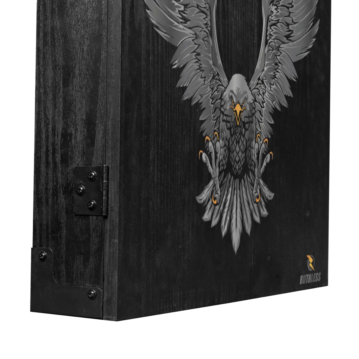 RUTHLESS Dart Board Cabinet | Professional Heavy Duty Square Black Dartboard Storage