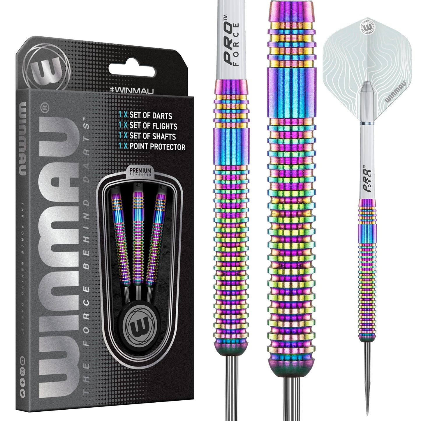 Solaris Pro Specialist Tungsten Steeltip Darts Set with Flights and Shafts (Stems)
