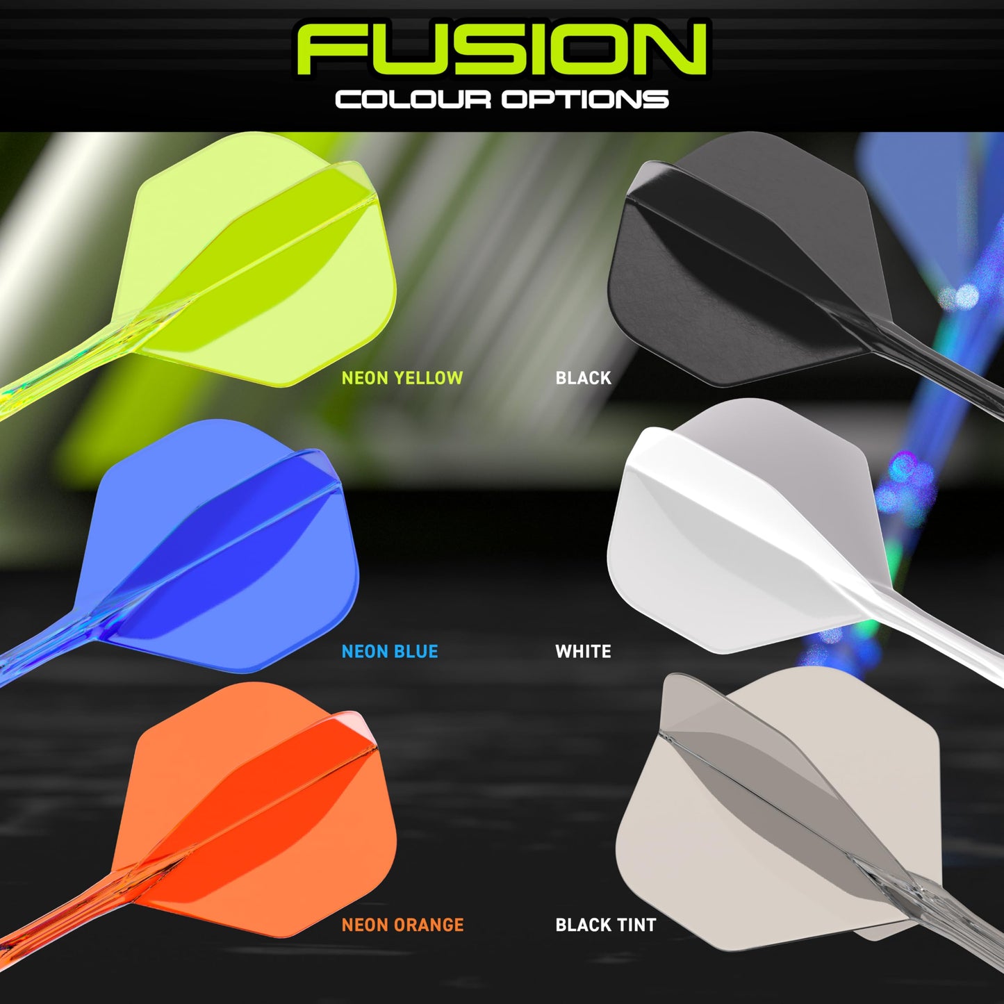 WINMAU Fusion Intergrated Dart Flight and Shaft System - 1 set per pack (3 flights and shafts in total)
