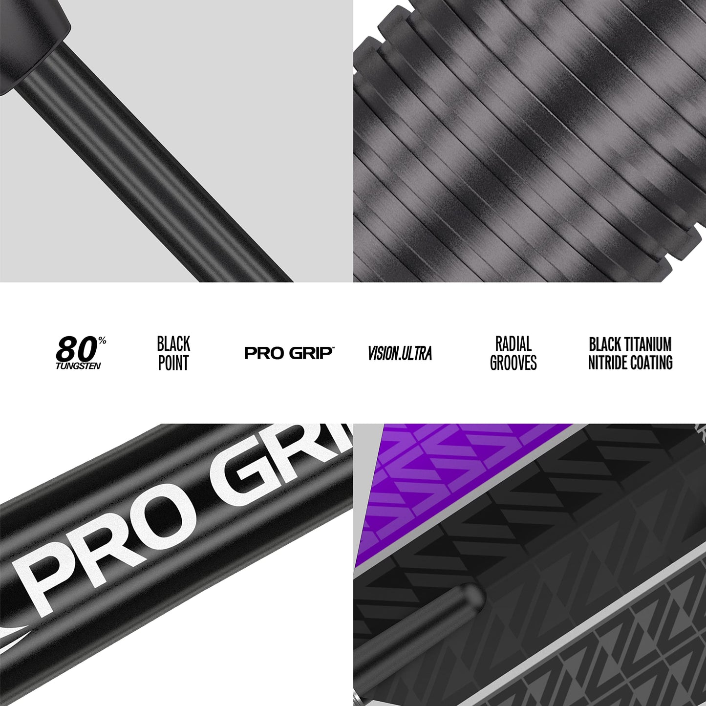 Target Darts Vapor 8 Black 80% Tungsten Steel Tip Darts Set