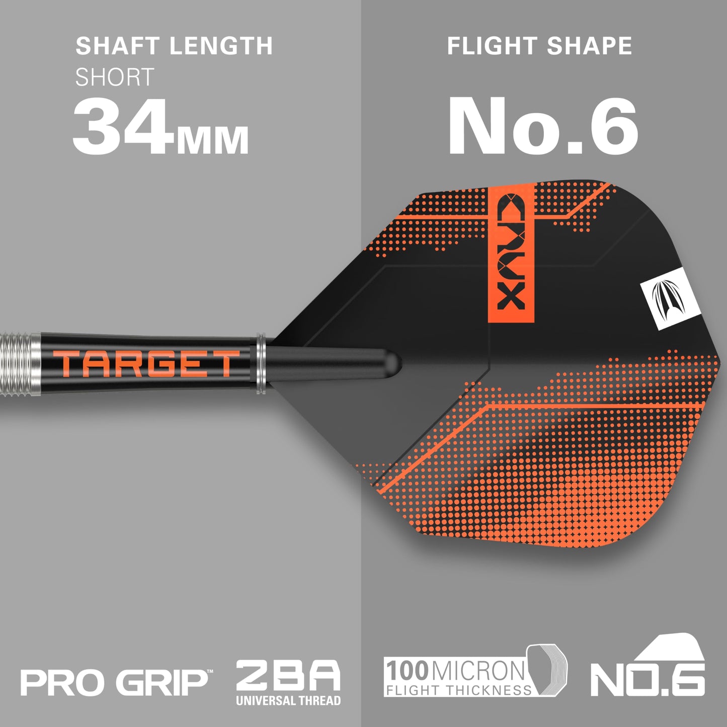 TARGET Darts Crux 90% Tungsten Swiss Point Steel Tip Darts Set