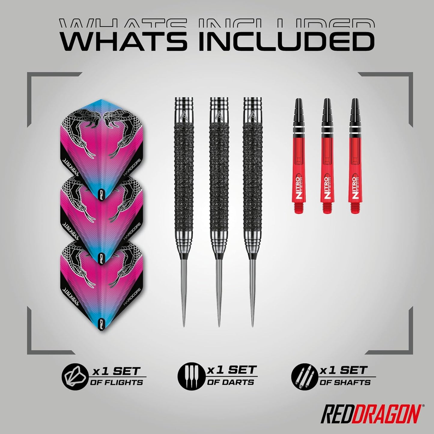 Peter Wright Snakebite Melbourne Masters Edition: 22g - 90% Tungsten Steel Darts with Flights and Stems
