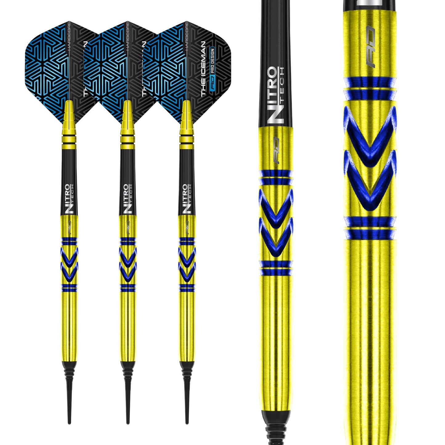 RED DRAGON Gerwyn Iceman Price Avalanche Pro Gold Premium Tungsten Darts Set with Flights and Stems