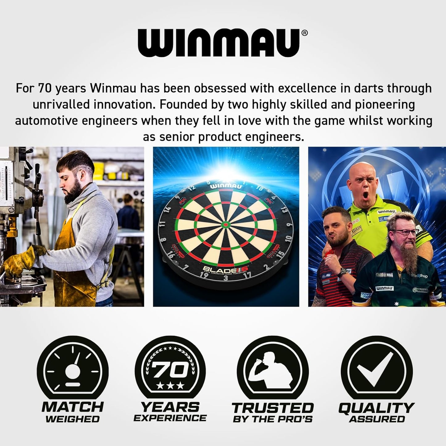 WINMAU – Michael Van Gerwen MvG - EvoX 22.5g Professional Darts Set with Dart Flights and Stems (Shafts)
