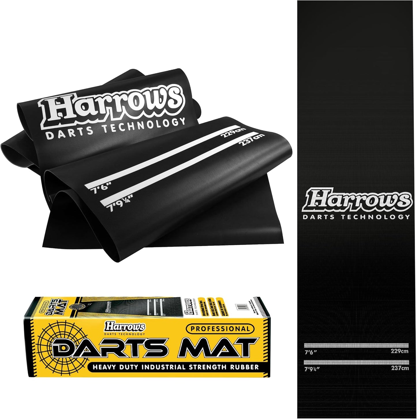 Harrows Darts Mat with Darts Oche, Floor Mat Protection, Non Slip Mat, Professional Darts Mat Rubber, Darts Accessories
