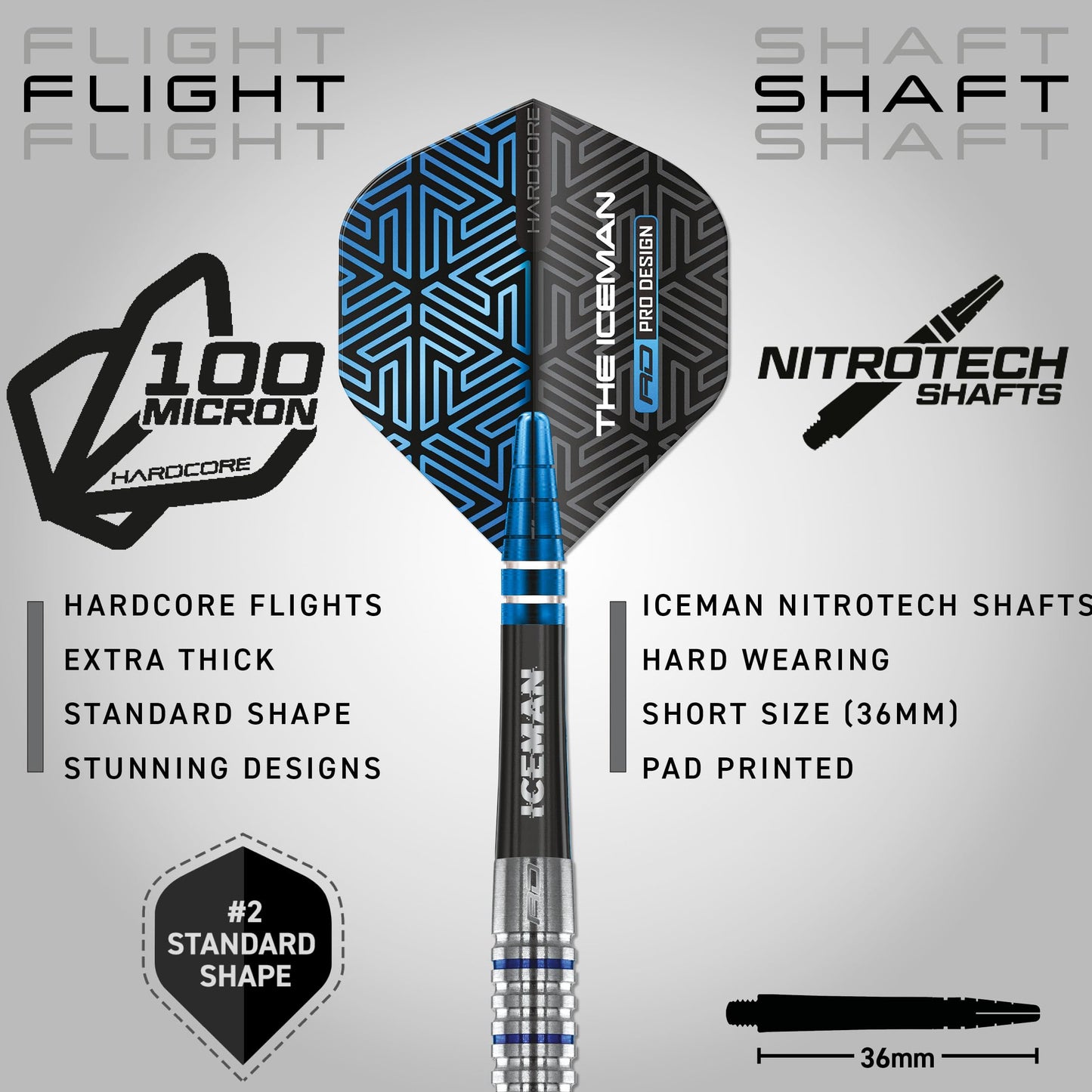 RED DRAGON Gerwyn Price Iceman Midnight Edition Premium Tungsten Darts Set with Flights and Stems