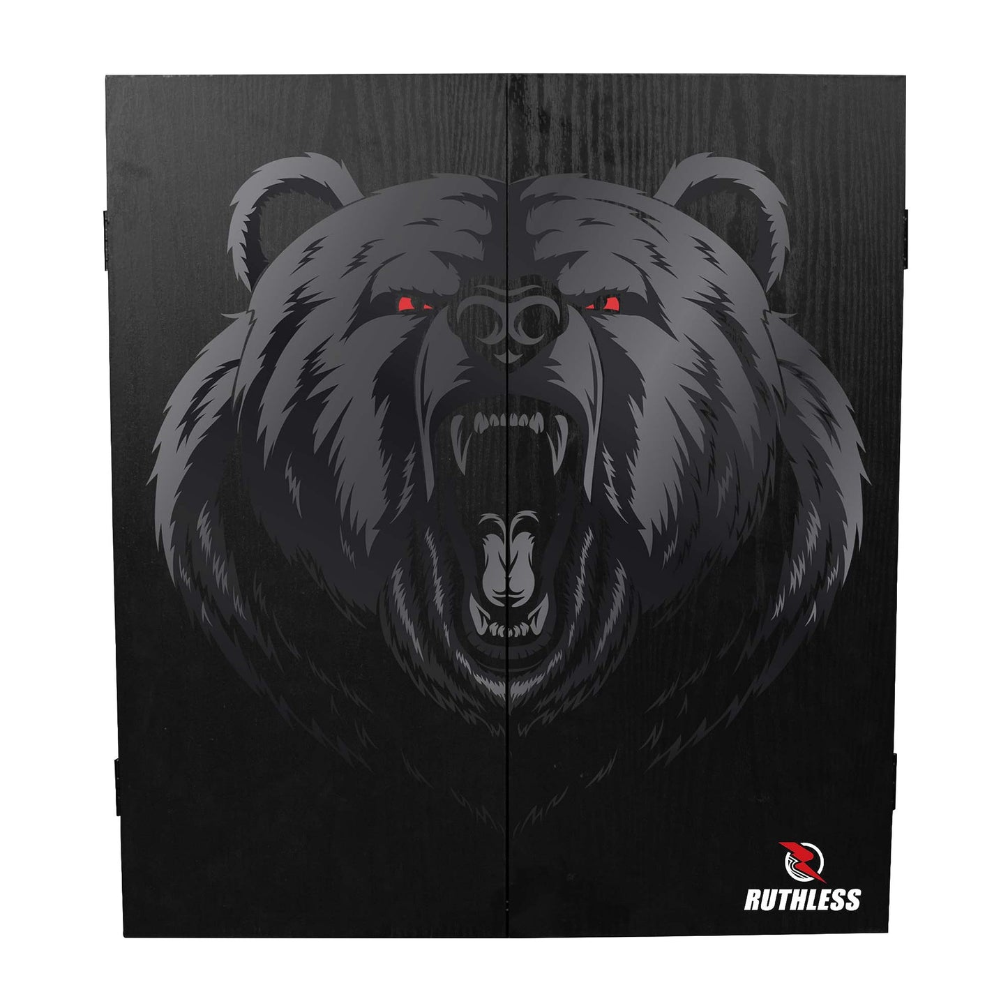 RUTHLESS Dart Board Cabinet | Professional Heavy Duty Square Black Dartboard Storage