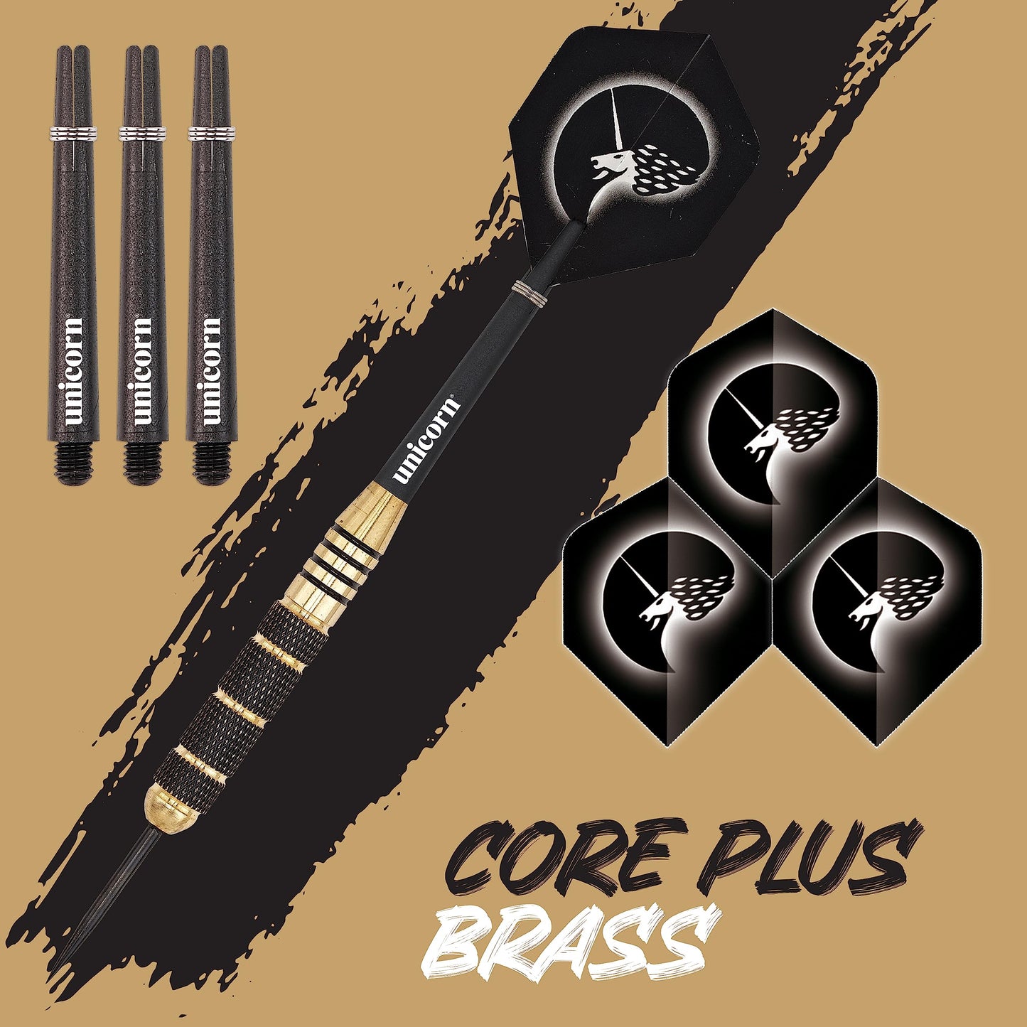 Unicorn Steel Tip Darts Set | Core Plus | Authentic 100% Brass Barrels