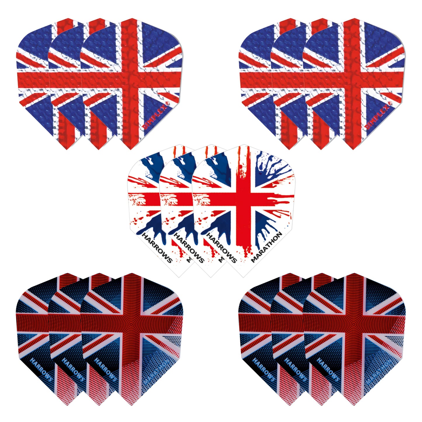 Harrows Darts Flights - 15, 30, 60 Flight Packs I 100 Micron Dart Flights I Premium Extra Strong Made in UK I Professional Darts Accessories