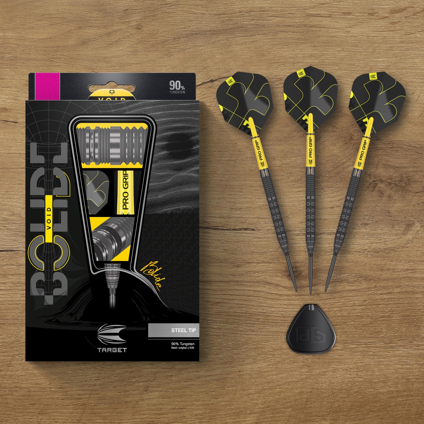 Target Darts Bolide Void 90% Tungsten Dart Set, Steel Tip Swiss Point Darts | 21G/22G/23G/24G/25G/25G | Professional Darts Sets, Black Darts, Swiss Point Tool Included