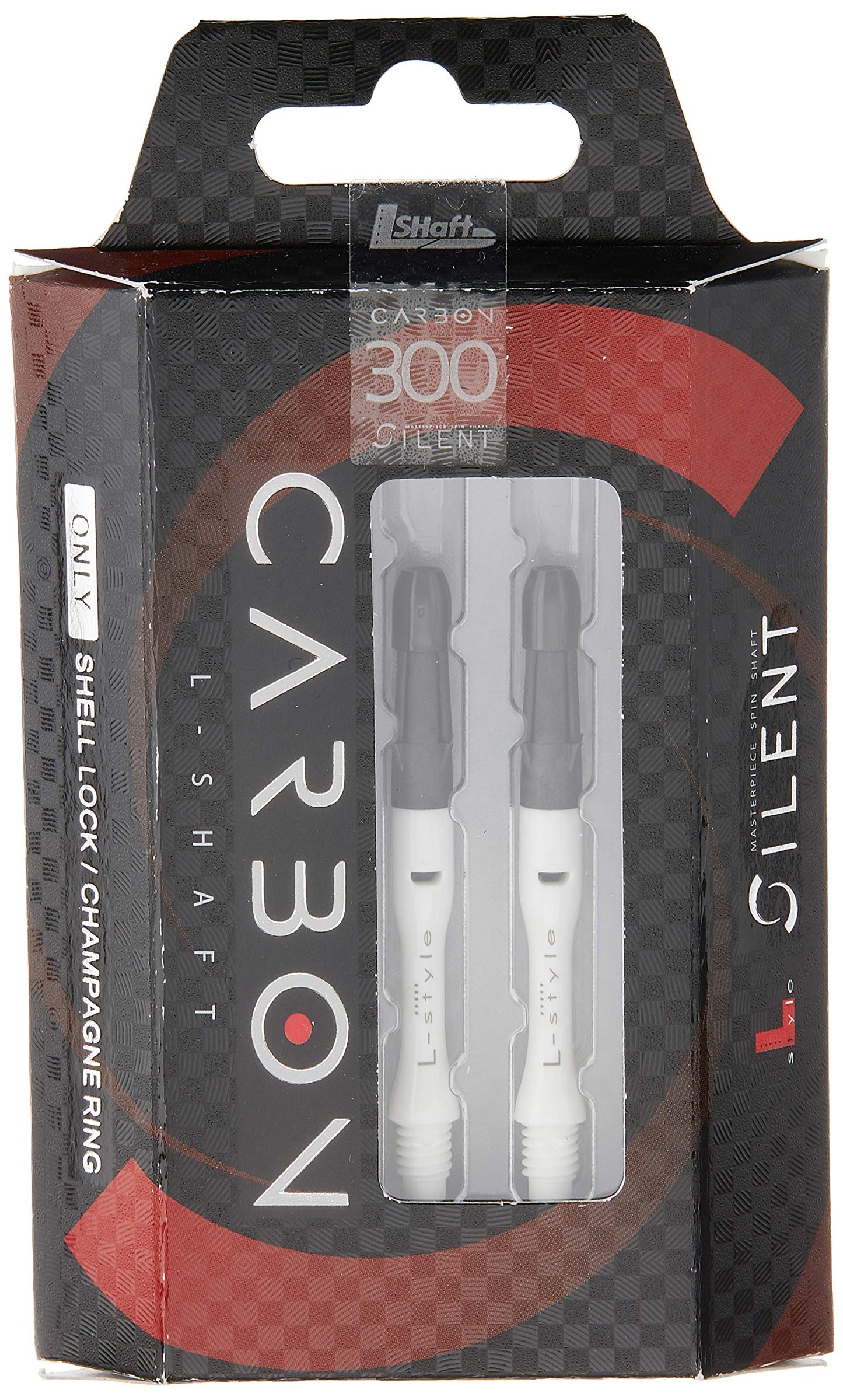 LSTYLE Dart Shafts: L-Shaft Carbon Silent - Spinning Dart Stems - Champagne Rings Included