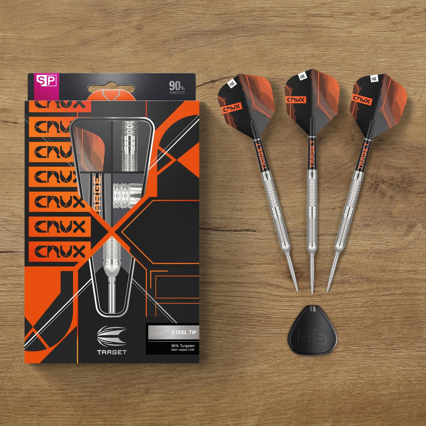 TARGET Darts Crux 90% Tungsten Swiss Point Steel Tip Darts Set