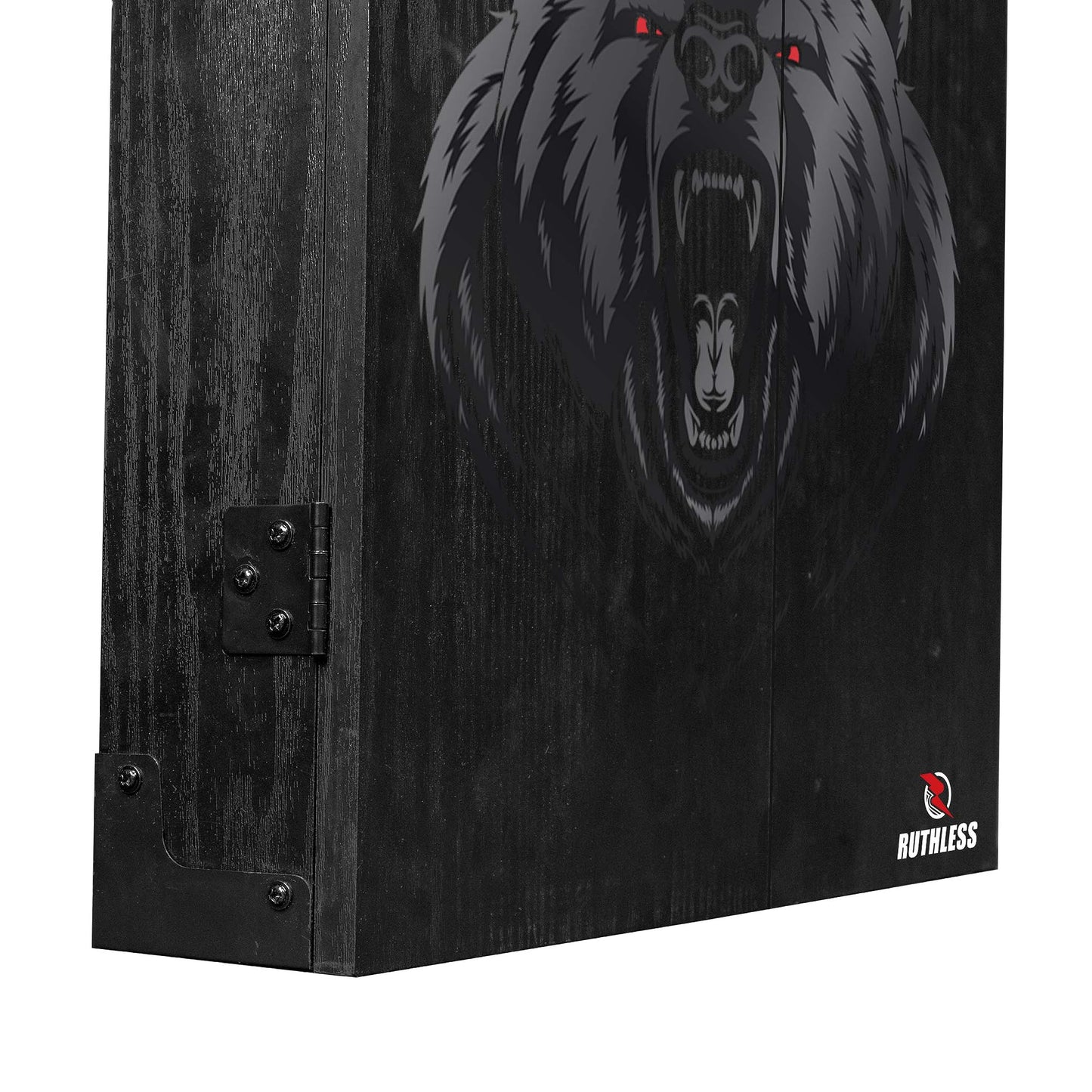 RUTHLESS Dart Board Cabinet | Professional Heavy Duty Square Black Dartboard Storage
