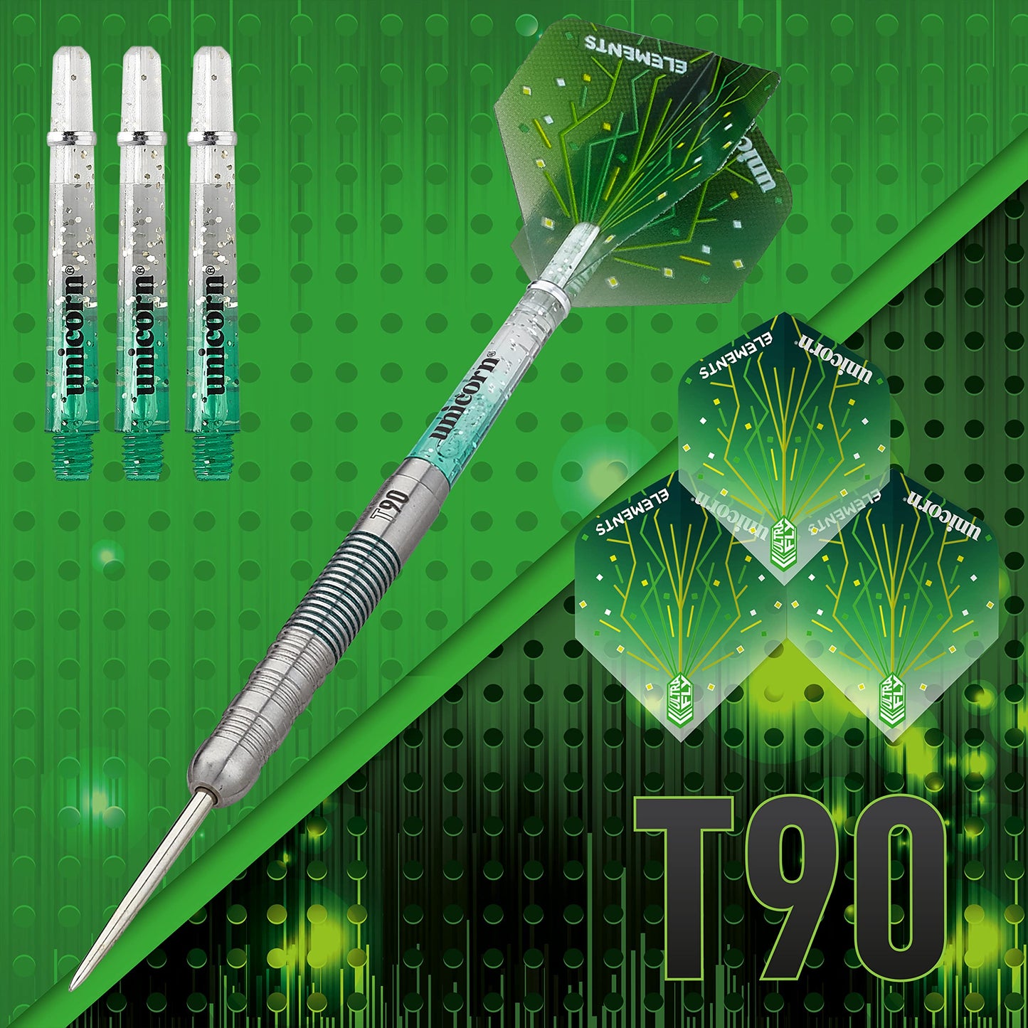 UNICORN Steel Tip Darts Set | Core XL T90 & T95 Series | 90% & 95% Tungsten Barrels with Colour Accents | 20g, 21g, 22g, 23g, 24g or 25g