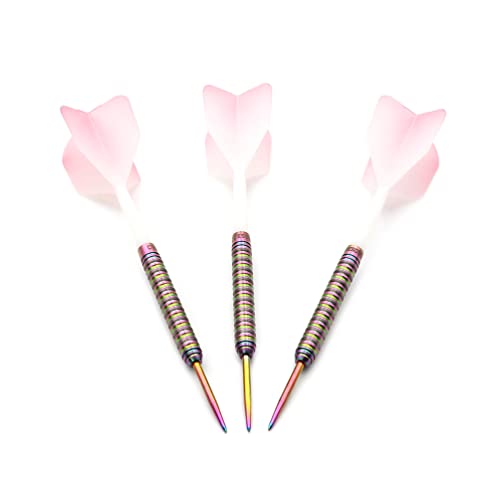 CUESOUL PINK/BLUE/GREEN GEM STONE 21g/22g Steel Tip 90% Tungsten Dart Set with Uniformity Titanium Coated and Gradient Color ROST Flights