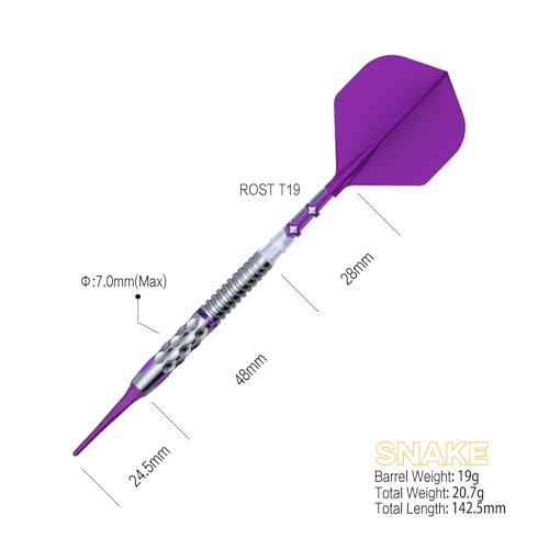 CUESOUL Chinese Zodiac Series 18g/19g/20g Soft Tip 90% Tungsten Dart Set with Integrated ROST T19 Flight
