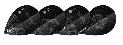 Unicorn UltraFly Dart Flights | Royal Flush Design | Ultra Durable 100 Micron Polyester PET | Red or Black | Xtra or Plus Shape