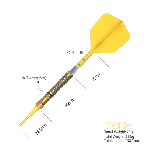 CUESOUL Chinese Zodiac Series 18g/19g/20g Soft Tip 90% Tungsten Dart Set with Integrated ROST T19 Flight