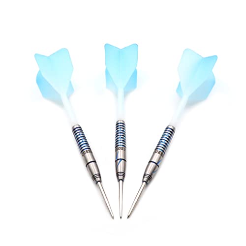 CUESOUL PINK/BLUE/GREEN GEM STONE 21g/22g Steel Tip 90% Tungsten Dart Set with Uniformity Titanium Coated and Gradient Color ROST Flights
