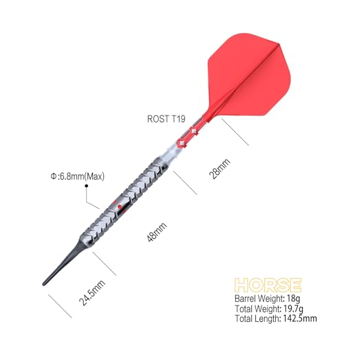 CUESOUL Chinese Zodiac Series 18g/19g/20g Soft Tip 90% Tungsten Dart Set with Integrated ROST T19 Flight